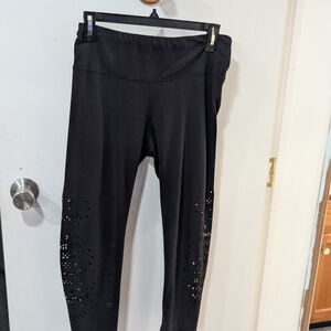 Yogalicious Black Leggings with See Thru Spots